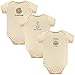 Touched by Nature Baby Organic Cotton Bodysuits, 3 Pack, Fresh Out Of The Oven, 6-9 Months