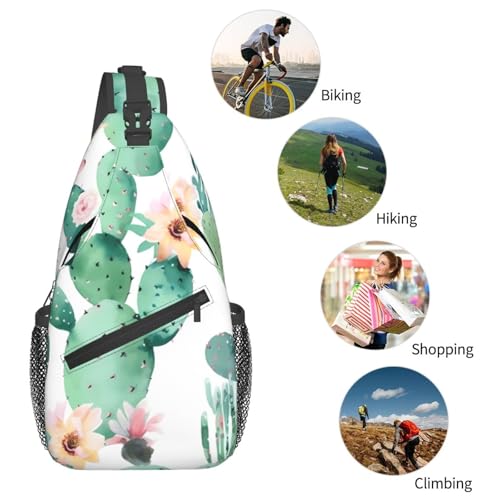 Bolso bandolera con estampado de cactus para hombre y mujer miniatura 6