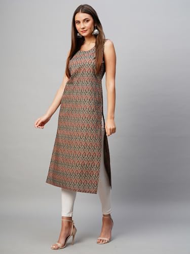 Image of ANNI Designer Women's Cotton Blend Straight Fit Kurti