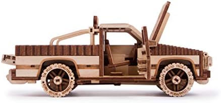 Wood Trick Pickup Toy Truck Model Kit for Adults and Kids - Very Detailed Car Construction - 8x3 - 3D Wooden Puzzle