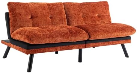 Miniatura 13 de Sofá cama futón, sofá convertible moderno, sofá biplaza plegable, sofás de futón transpirables para espacios pequeños compactos, reposabrazos