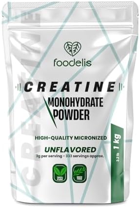 Creatin Pulver 1 kg – 100% Kreatin Monohydrat, mikronisiert – Ohne Zusätze – Gut löslich & geschmacklos – Mit Dosierlöffel – Vorrat für 333 Portionen