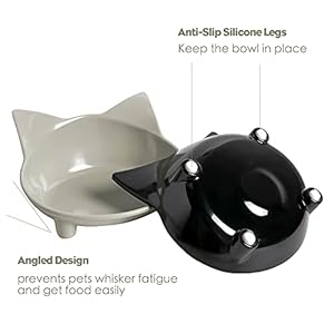 Skrtuan - Set di 2 Ciotole Antiscivolo per Gatti e Altri Animali Domestici, Ideali per Cibo e Acqua, Progettate per Ridurre l'Affaticamento dei Baffi - immagine 9