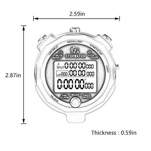 Rolilink Stopwatch,Metal Stop Watch for Sports with Backlight 100 Laps Memory Waterproof Stopwatches Timer for Sports and Competitions - Thumbnail 4