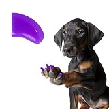 Pretty Claws 3 Month Supply Soft Nail Caps with Adhesive for Dog Claws - Grape Medium