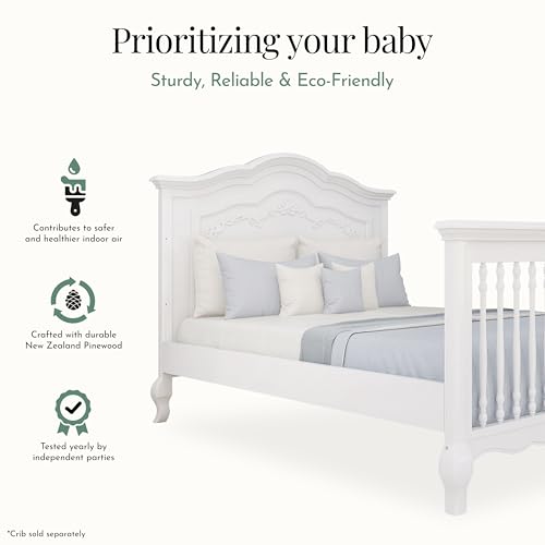 Image of Evolur Convertible Crib Wooden Full Size Bed Rail, Frost