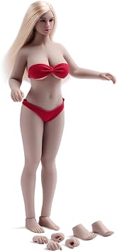 1/12 Scale Female Body 6" TBLeague Suntan Skin Large Breast Super Flexible Seamless Action Figure Doll Miniature Figure Body