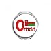 Oman National Flag Red Green Pattern Hand Compact Mirror Round Portable Pocket Glass