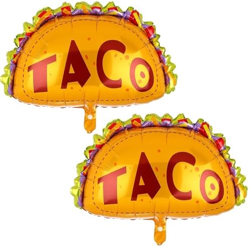 2 Pcs Mexico Taco Big Mylar Foil Balloon Mexican Final Fiesta Theme Party Baby Shower Decoration