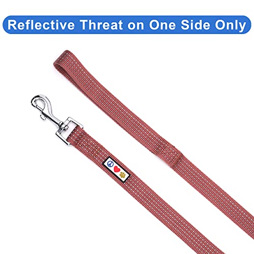 Pawtitas 6 Ft Pet Puppy Leash Reflective Dog Leash Comfortable Handle Highly Reflective Threads Heavy Duty Dog Training Leash Available As A 6 Ft Small Dog Marsala Leash #TOP2