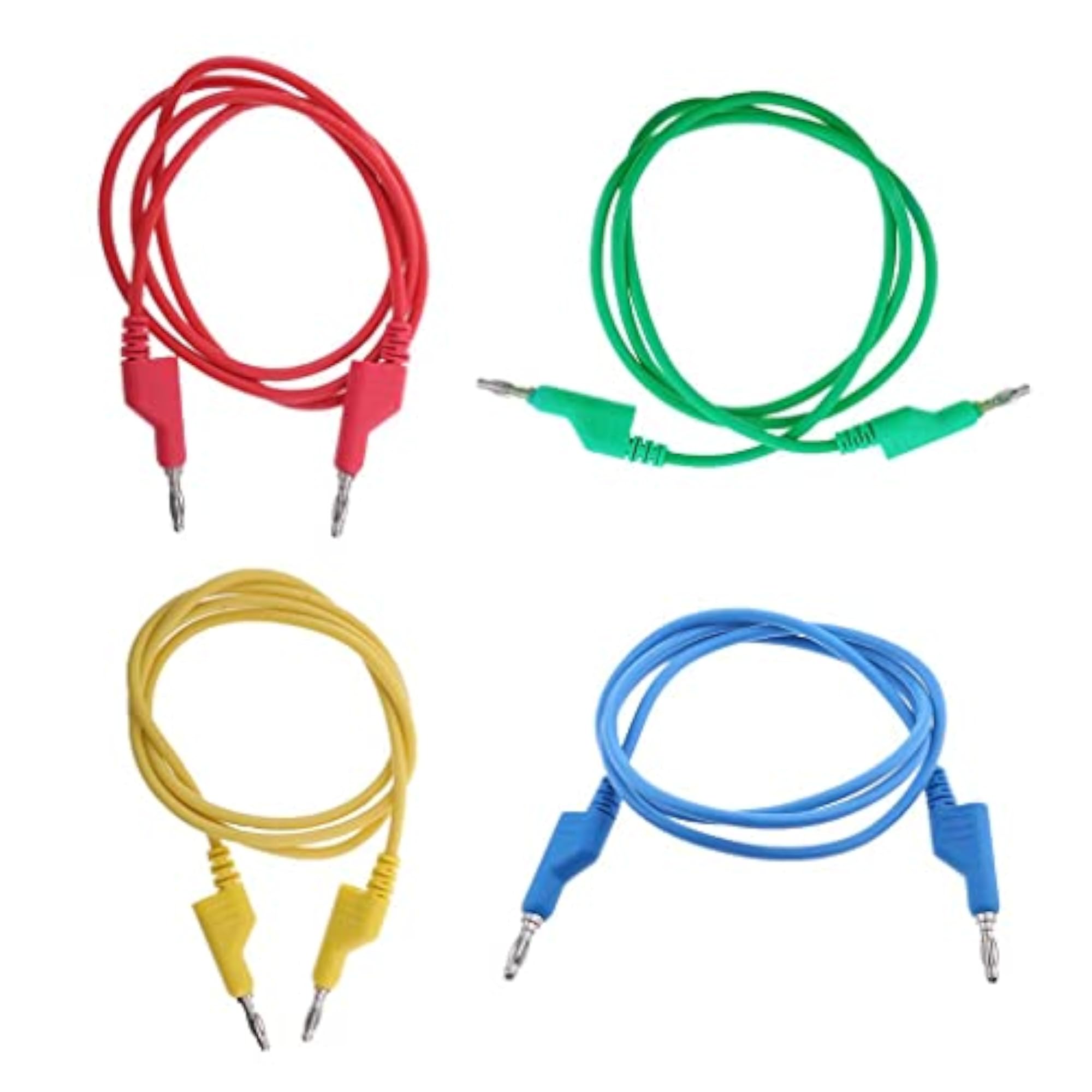 4x Silicone 1M 4mm Banana Plug Test Cable Lead for Multimeter