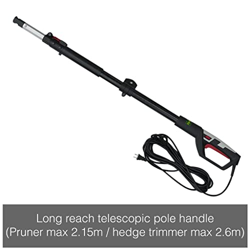 Equipmaxx Long Reach 2 In 1 Electric (Corded) Pole Hedge Trimmer & Chainsaw, Telescopic Extension Pole Tool For Garden Pruning And Branch Cutting (Extends To 7 1/2 Feet) #TOP4