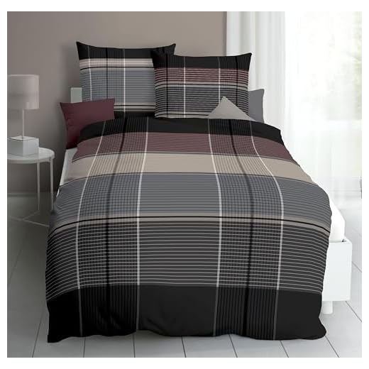 Kaeppel Fein Biber Bettwäsche Destination Rot Bordeaux Sand, Größe:135x200cm Bettwäsche 5 Kaeppel Mako-Satin Bettwäsche 135x200 80x80 mit Reißverschluss 100% Baumwolle (306-11 Marine)