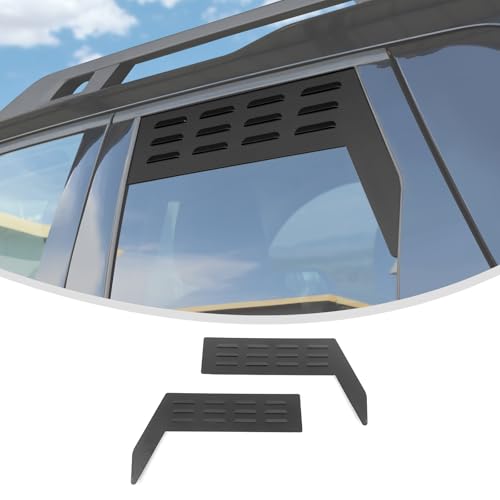 Linskip Aluminum Rear Window Vent Shades Compatible with 2021-2026 Ford Bronco Sport, Louvered Rain Deflectors for Rear Door Windows, Exterior Accessories