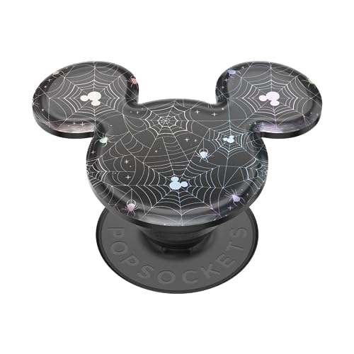 PopSockets Japan - �|�b�v�\�P�b�c �W���p�� PopGrip Disney Earridescent Glitter Mickey Cobweb �f�B�Y�j�[ 3D �X�p�C�_�[ �~�b�L�[ �|�b�v�O���b�v �X�}�z�O���b�v&�X�^���h