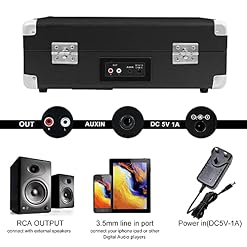 EastRock Platine Vinyle Bluetooth Portable USB, Vintage Platine Vinyle à 3 Vitesses (33/45/78 RPM), Tourne-Disque avec… - Les Beatles, Paul McCartney, John Lennon, RIngo Starr, George Harrison EastRock Platine Vinyle Bluetooth Portable USB, Vintage Platine Vinyle à 3 Vitesses (33/45/78 RPM), Tourne-Disque avec… – Image 3
