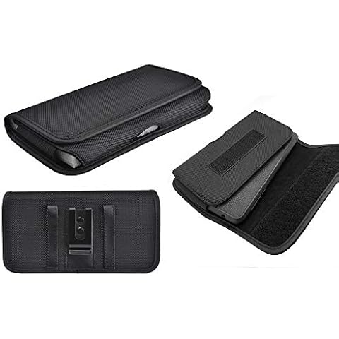 Wireless Accessories Pouch Case Compatible for AT&T Motivate (V341U) AT&T Fusion-Z Holster PouchHorizontal Canvas Pouch with Belt Clip Loop (Pouch Case) Cover