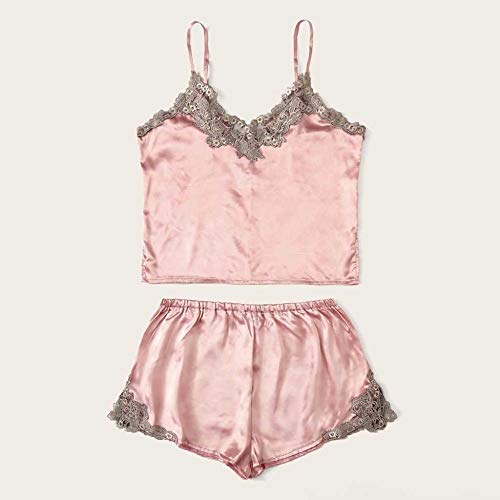 Ensemble pyjama en satin à col en V idéal pour vos soirées cocooning