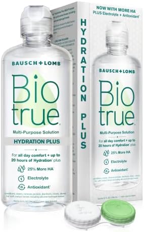 Biotrue Hydration Plus Contact Lens Solution, Multi-Purpose Solution for Soft Contact Lenses, Lens Case Included, 10 FL OZ