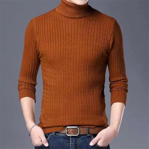 Men Winter Fashion Knitted Sweaters Wool Turtleneck Long Sleeve Top Slim High Neck Sweater2
