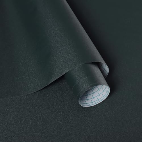 Micpolo Green Wallpaper Peel and Stick Dark Green Wallpaper for Bedroom Bathroom Self Adhesive Removable Wallpaper Solid Color Contact Paper for Cabinet Kitchen Room Decor Vinyl Upgraded 17.3" x 394"