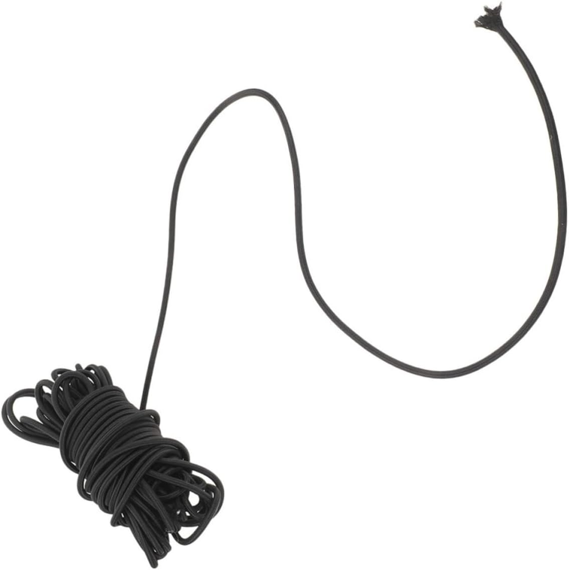 Kisangel 1 Roll of Black Round Elastic Cord for Shoes and Cuff Rubber Bungee Cord Strings for Decorating Shoes and Easy to Tie for DIY Craft and Casual