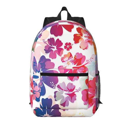 Sac à dos quotidien à imprimé floral hawaïen idéal pour le bureau et les sorties
