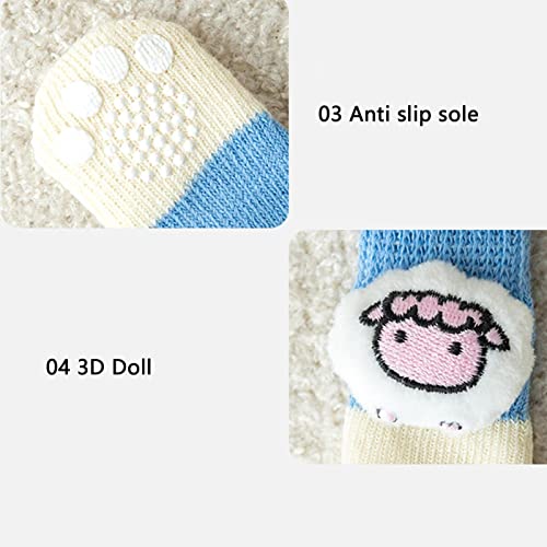 Meias para Cão,Meias antiderrapantes protetoras para cães de desenhos animados - Suprimentos para cã