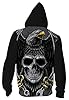 JooMeryer Men's 3D Wolf Print Casual Jacket Full Zip Hoodie Hooded Sweatshirts, White Eagle Skull, S-M #1
