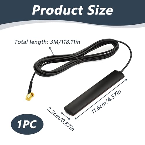 DAB DAB+ Autoradio Antenne Digital Scheibenantenne mit SMB Adapter und 3 Meter Kabel, Windschutzscheiben Antenne für DAB-Empfang, Kompatibel mit Ford, Opel, Seat, Skoda, Kenwood, Alpine, Sony