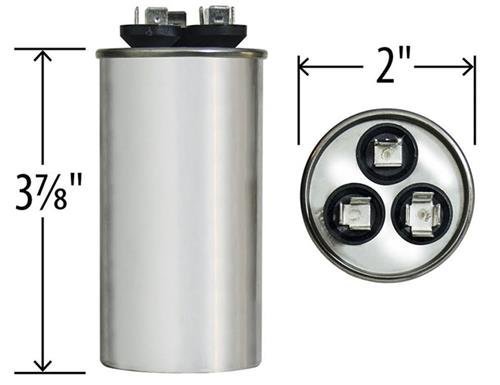 Climatek Dual Capacitor Fits Trane - 30 + 7.5 Uf Mfd X 370 Vac Round #TOP2