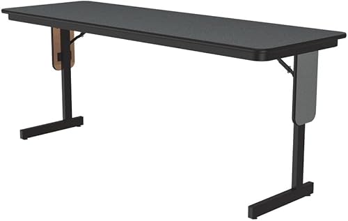 Miniatura 13 de Correll Mesas de seminario de patas de panel (HPL), 24"x60", nogal Nuez,Granito negro,Nogal colonial,Arce de fusión,Gris (Gray Granite),Granito