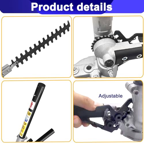 16\" Hedge Trimmer Attachment,12 Angle Positon fits for most brands pole saw attachment Trimmerhead,brushcuterhead,powerhead and Lithium-ion Multi Head System (Black)