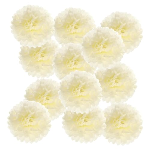 PATIKIL Pompons en Papier Soie 10cm x 10cm, Kit de 12 Boules Fleurs à Suspendre pour Décoration Fête Mariage Enterrement de Vie de Célibataire Anniversaire Baptême Baby Shower, Beige