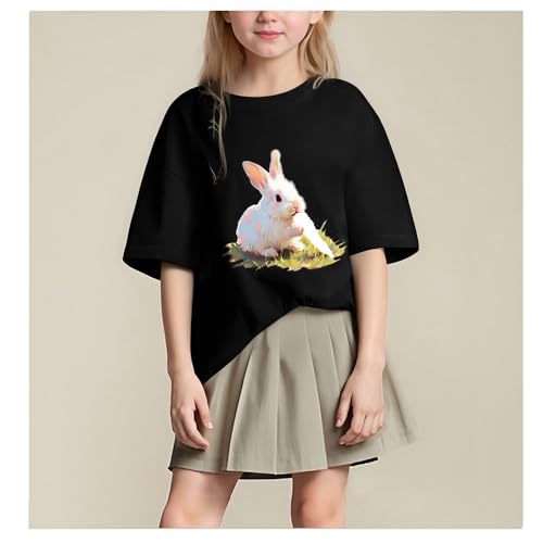 Cute Bunny Rabbit Kids T-Shirt - Cotton Soft Tee for Boys & Girls, Toddler & Children (2,4,6,8,10,12 Years)3