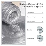 Bevimee Cat Eye Gel Nail Polish Silver Cats Eye Gel Polish Magnetic Polishes for Nail Art Long Lasting UV Gels Silver 12ml - Image 4