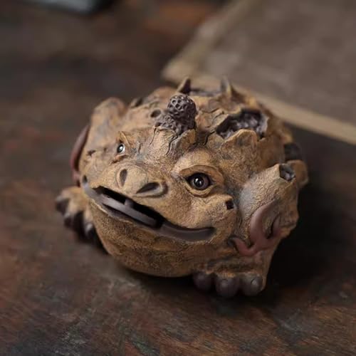 Crapaud doré en sable violet pour décorer votre bureau et set de thé - 4