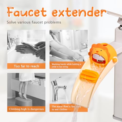 Image of 2pcs Faucet Extender for Toddlers,Sink Extender with Fun Little waterwheel, Rubber Adapter for Different Sizes of faucets, Dual Interface Splash-Proof Design,(Vertical /Horizontal Faucet Universal)