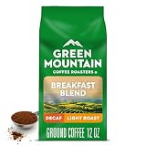 Green Mountain Coffee Roasters, Breakfast Blend Decaf, Ground Coffee, Decaffeinated, Light Roast, Bagged 12oz.