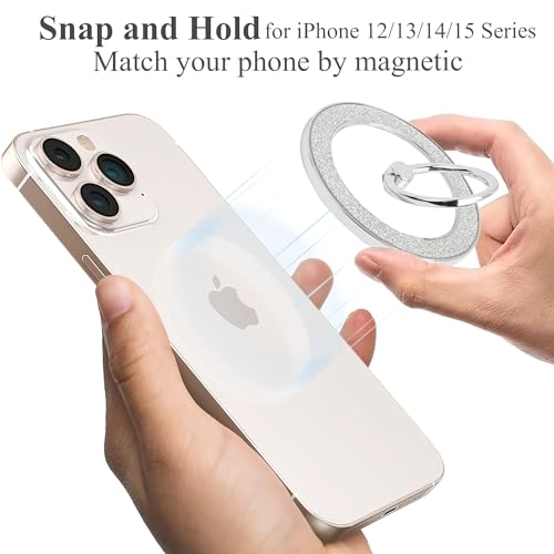 Soporte magnético para teléfono compatible con iPhone 15 Pro Max de color plateado 3