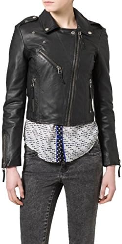 Women genuine Leather jacket Short Slim Coat KLW075 M