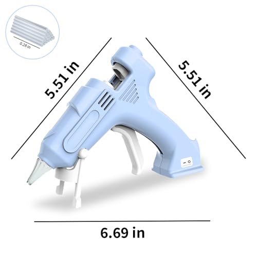 DAKIYVN, Pistola de cola quente sem fio, recarregável, kit de mini pistola de cola de pré-aqueciment