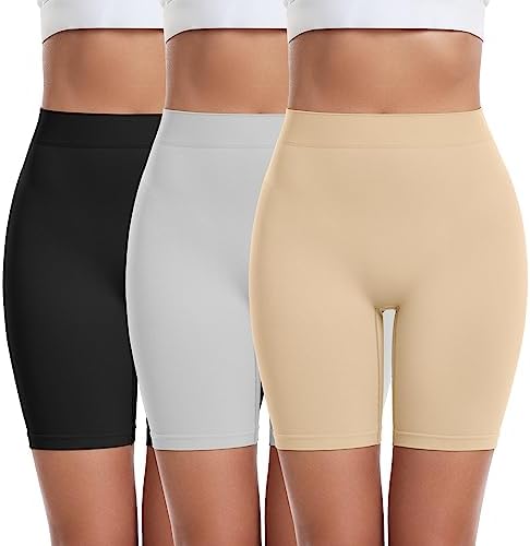 3 Pack Slip Shorts for Women Under Dress Comfortable Smooth Boyshorts Panties Biker Shorts
