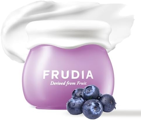 FRUDIA Blueberry Hydrating Face Cream (0.35 oz) โ 48-Hour Deep Hydrating Korean Face Moisturizer w/77% Blueberry Extract, Panthenol & Fruit Seed Oils for Dry Skin | Vegan & Cruelty Free