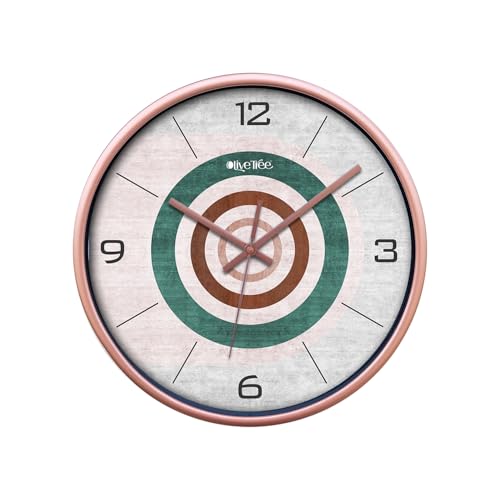 Image of Olive Tree Wall Clock for Living Room, Home, Bedroom Walls, Kitchen, Office, Round Shape Designer Plastic Wall Clock for Home Decor, 12- inch,30 x 30 cm -9428