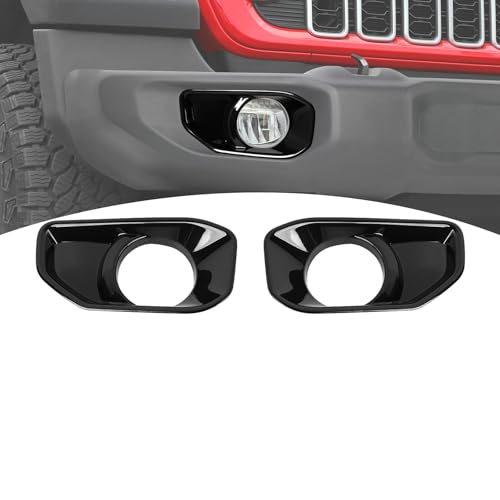 PDKLIN for Jeep JL Front Fog Light Cover Trim for Jeep Wrangler JL JLU 2018-Present for Gladiator JT 2020-Present Black Exterior Accessories 2pcs by PDKLIN - Used condition - US$26.72