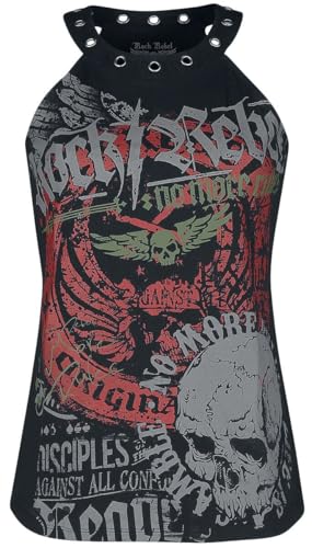 Rock Rebel by EMP Rock Rebel Top Estampado con Ojales Mujer Top...