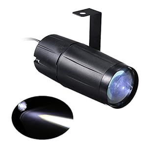 Lixada 3 W LED pinspot licht, unieke lichtstraal discoverlichting, verlichting voor Kerstmis, feest, thuis, bar, club, pub, DJ, show, concert, moed, verlichting, 7 verschillende kleuren