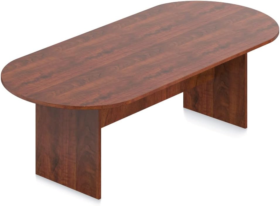 GOF 8FT Conference Table, Racetrack Round Boat Shaped for Office Meeting, Boardroom (Table Only, Dark Cherry)