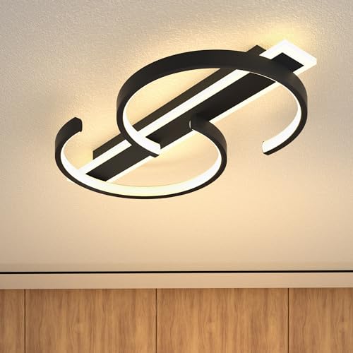 TRUWELLA 23.6" LED Ceiling Light, 2 Rings Design Flush Mount